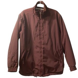 LL Bean Windbreaker Jacket Maroon Stealth & 2 Front Pocket Zip Close Wm M Gift